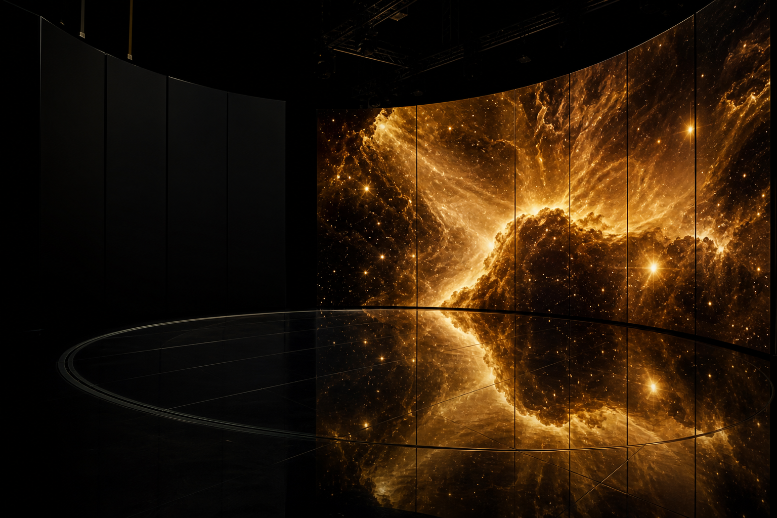 Concept render: immersive projection environment inside an 18,000 sq ft sound stage